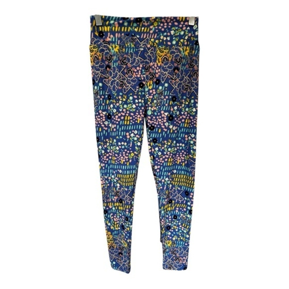 LuLaRoe Women’s Leggings with Blue and Yellow Pattern